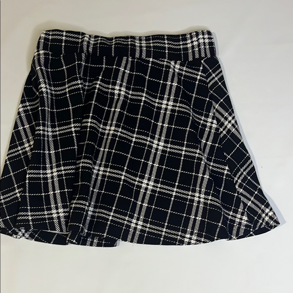 SHEIN Black and White Skater Mini Skirt